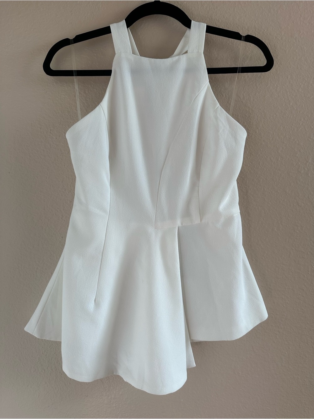 Do + Be White Asymmetrical Halter Top